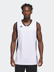 adidas White 3G Speed Reversible Basketball Jersey - Image 1 of 6
