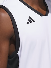 adidas White 3G Speed Reversible Basketball Jersey - Image 4 of 6
