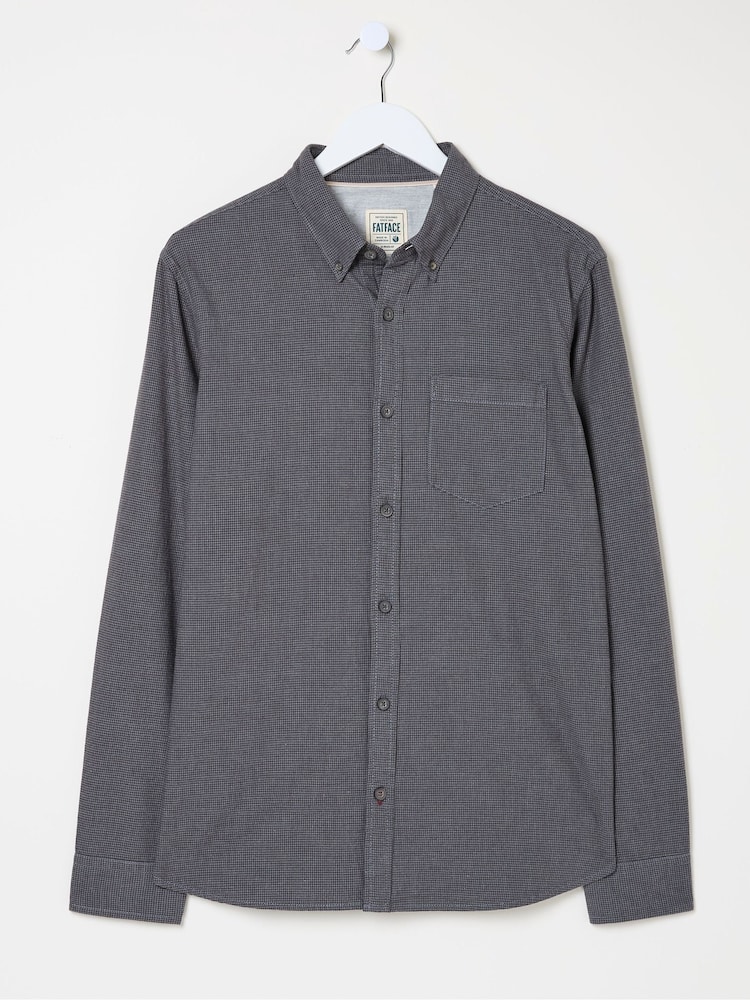 FatFace Dark Grey Tadlow Puppytooth Shirt - Image 6 of 6