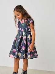 Baker by Ted Baker Navy Floral Airtex Scuba Dress - Image 2 of 11