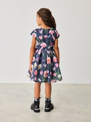 Baker by Ted Baker Navy Floral Airtex Scuba Dress - Image 3 of 11