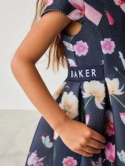 Baker by Ted Baker Navy Floral Airtex Scuba Dress - Image 6 of 11