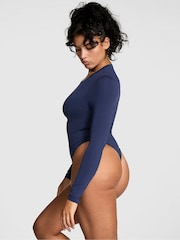 Victoria's Secret PINK Midnight Navy Blue Long Sleeve Soft Stretch Bodysuit - Image 2 of 3