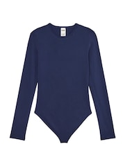 Victoria's Secret PINK Midnight Navy Blue Long Sleeve Soft Stretch Bodysuit - Image 3 of 3