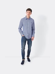 Синий - Приталенная рубашка из 100% хлопка в клетку Crew Clothing Company - Изображение 3 из 3