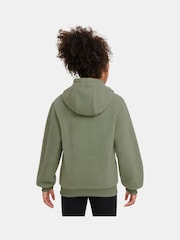 Nike Oil Green Club Fleece Winterized Zip Through Cosy Borg Hoodie - Image 2 of 3
