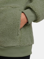Nike Oil Green Club Fleece Winterized Zip Through Cosy Borg Hoodie - Image 3 of 3