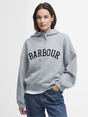 Barbour® Grey Mayfield Varsity Logo Hoodie - Image 1 of 7