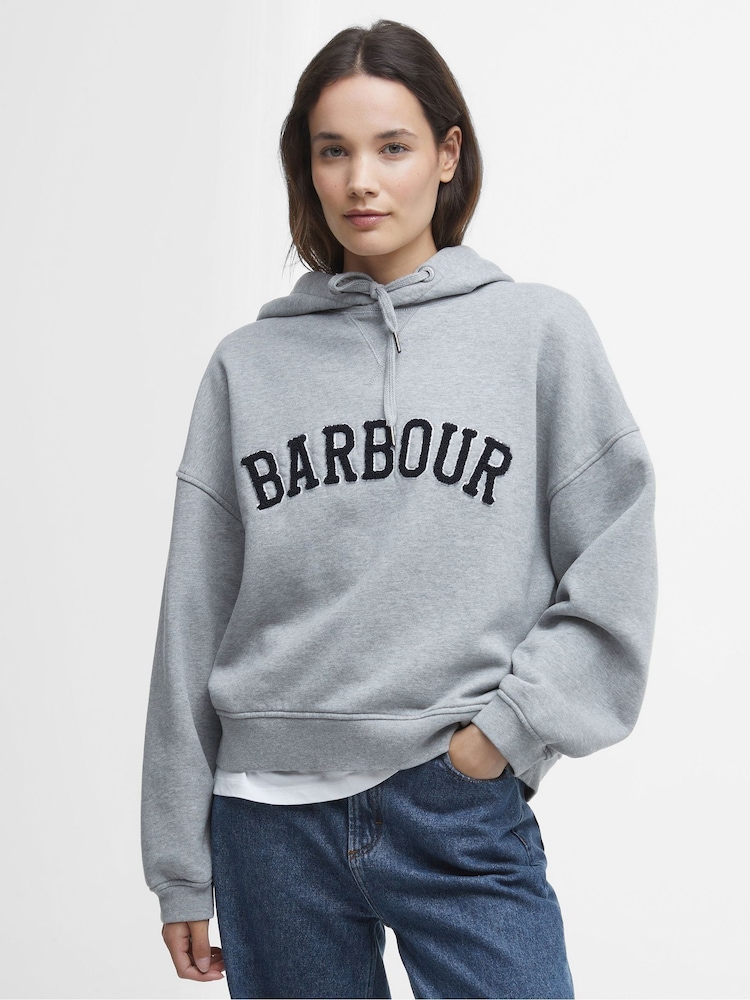 Barbour® Grey Mayfield Varsity Logo Hoodie - Image 1 of 7