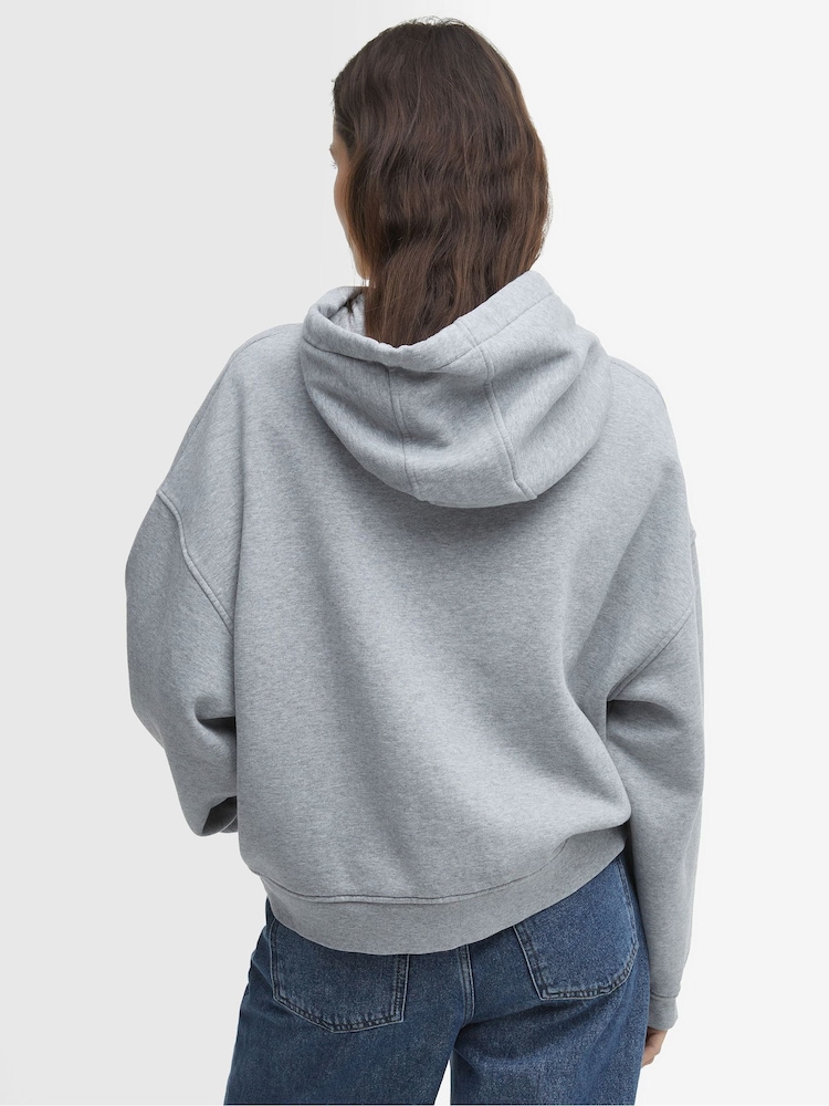 Barbour® Grey Mayfield Varsity Logo Hoodie - Image 2 of 7 Barbour® Grey Mayfield Varsity Logo Hoodie - Image 2 of 7