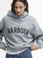 Barbour® Grey Mayfield Varsity Logo Hoodie - Image 4 of 7