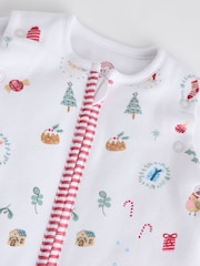 White Christmas Santa Icon Baby 2.5 Tog Detachable Sleever 100% Cotton Sleep Bag - Image 10 of 13