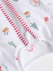 White Christmas Santa Icon Baby 2.5 Tog Detachable Sleever 100% Cotton Sleep Bag - Image 11 of 13