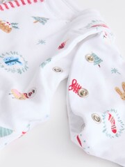 White Christmas Santa Icon Baby 2.5 Tog Detachable Sleever 100% Cotton Sleep Bag - Image 12 of 13