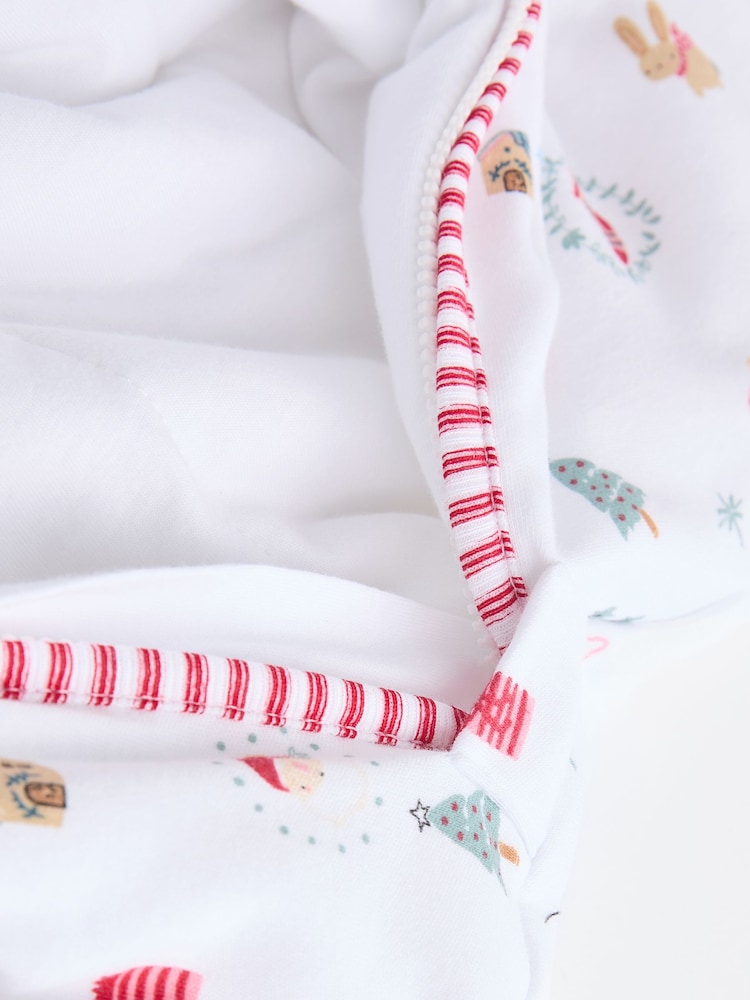 White Christmas Santa Icon Baby 2.5 Tog Detachable Sleever 100% Cotton Sleep Bag - Image 13 of 13