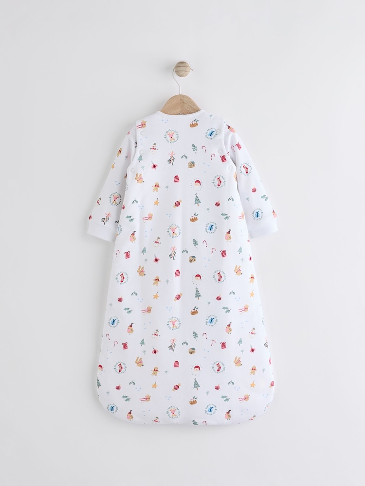 White Christmas Santa Icon Baby 2.5 Tog Detachable Sleever 100% Cotton Sleep Bag - Image 2 of 13