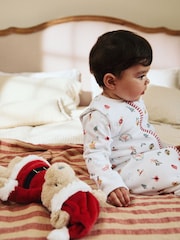 White Christmas Santa Icon Baby 2.5 Tog Detachable Sleever 100% Cotton Sleep Bag - Image 7 of 13