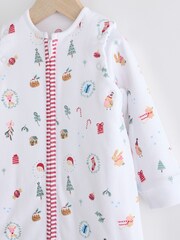 White Christmas Santa Icon Baby 2.5 Tog Detachable Sleever 100% Cotton Sleep Bag - Image 9 of 13