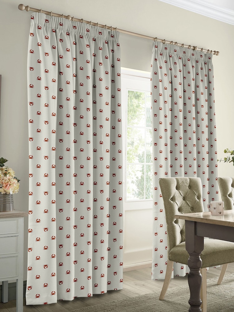 Sophie Allport White Crab Made to Measure Curtains - Image 2 of 6