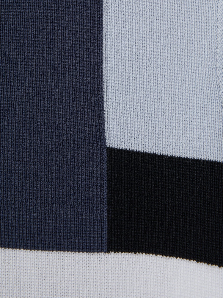 Reiss Blue Multi Charge 3-9 yrs Colourblock Polo Shirt - Image 4 of 4