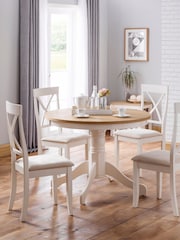Julian Bowen Ivory Oak Davenport Round Pedestal Table - Image 1 of 3