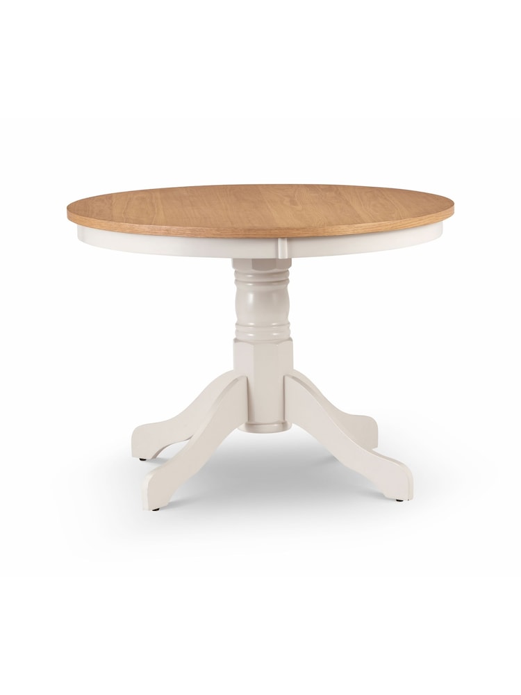 Julian Bowen Ivory Oak Davenport Round Pedestal Table - Image 2 of 3