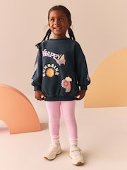 Charcoal Grey Sweatshirt and Leggings Set (3mths-7yrs) - Image 1 of 9
