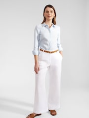 Hobbs White Lynn Linen 100% Cotton Trousers - Image 3 of 6