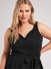 Yours Curve Black Sweetheart Peplum Top - Image 2 of 5