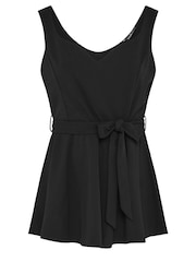 Yours Curve Black Sweetheart Peplum Top - Image 5 of 5
