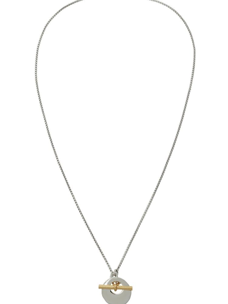 AllSaints Gold Stone Coin Pendant Necklace - Image 1 of 5