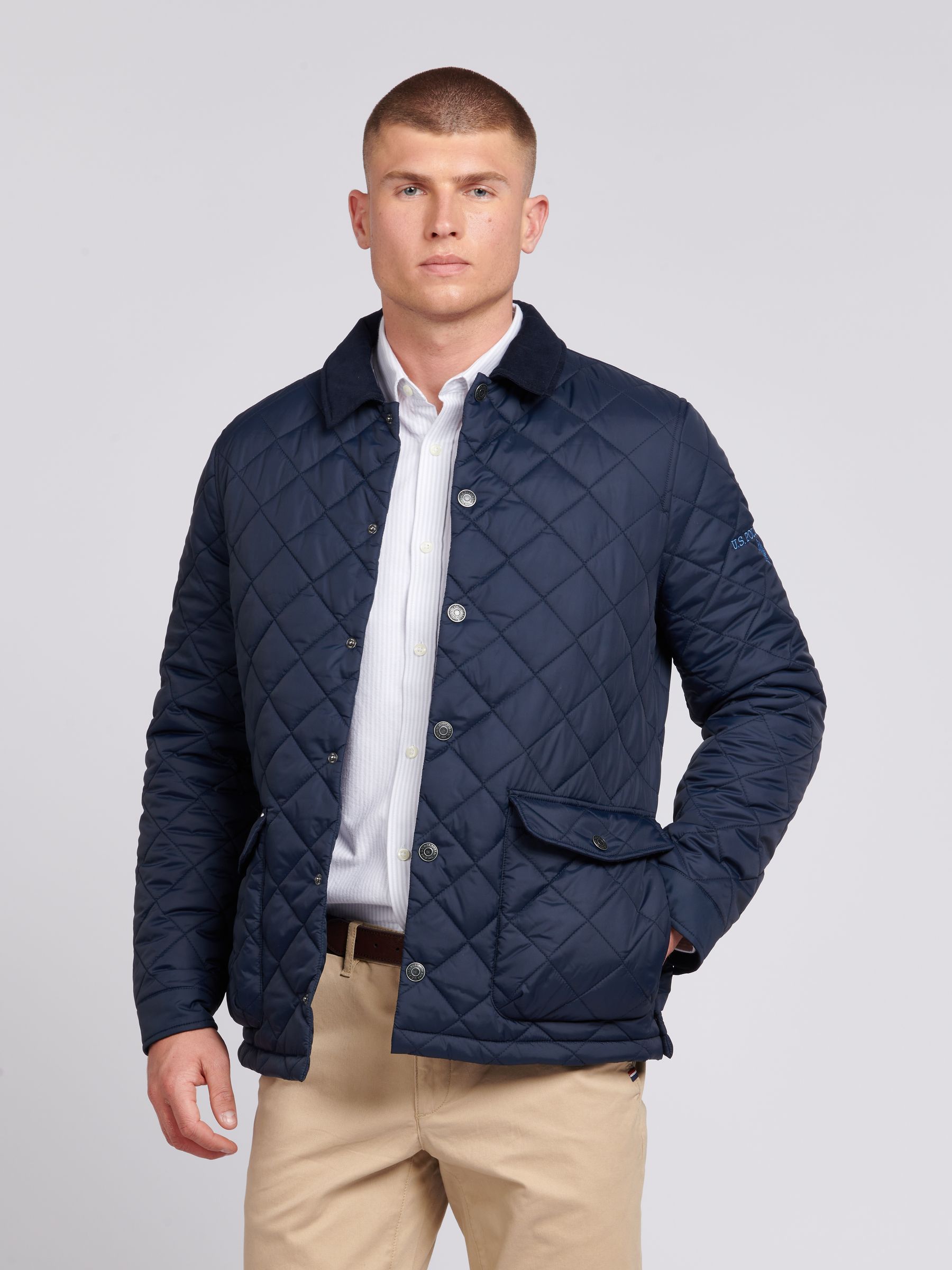 Navy mens quilted jacket hotsell