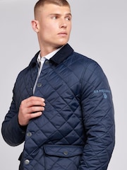 U.S. Polo Assn. Blue Mens Quilted Collared Jacket - Image 2 of 8