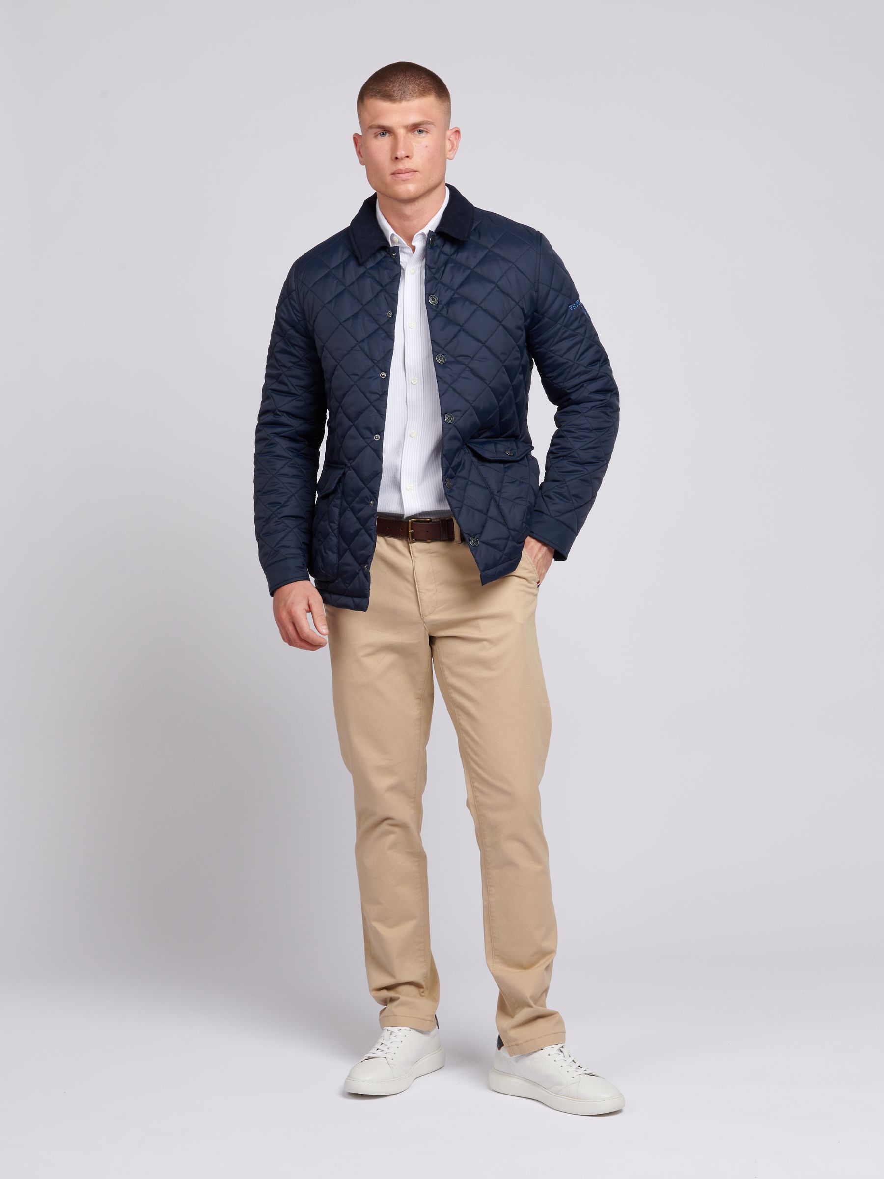 Buy U.S. Polo Assn. Blue Mens Quilted Collared Jacket from Next USA