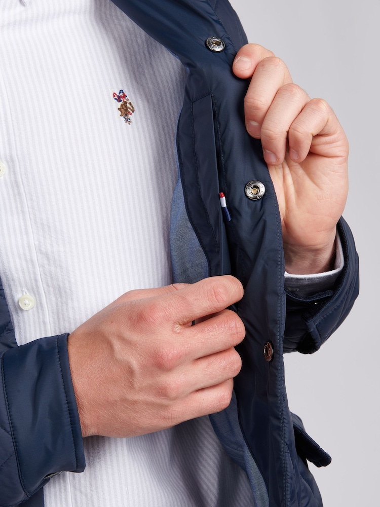 U.S. Polo Assn. Blue Mens Quilted Collared Jacket - Image 5 of 8