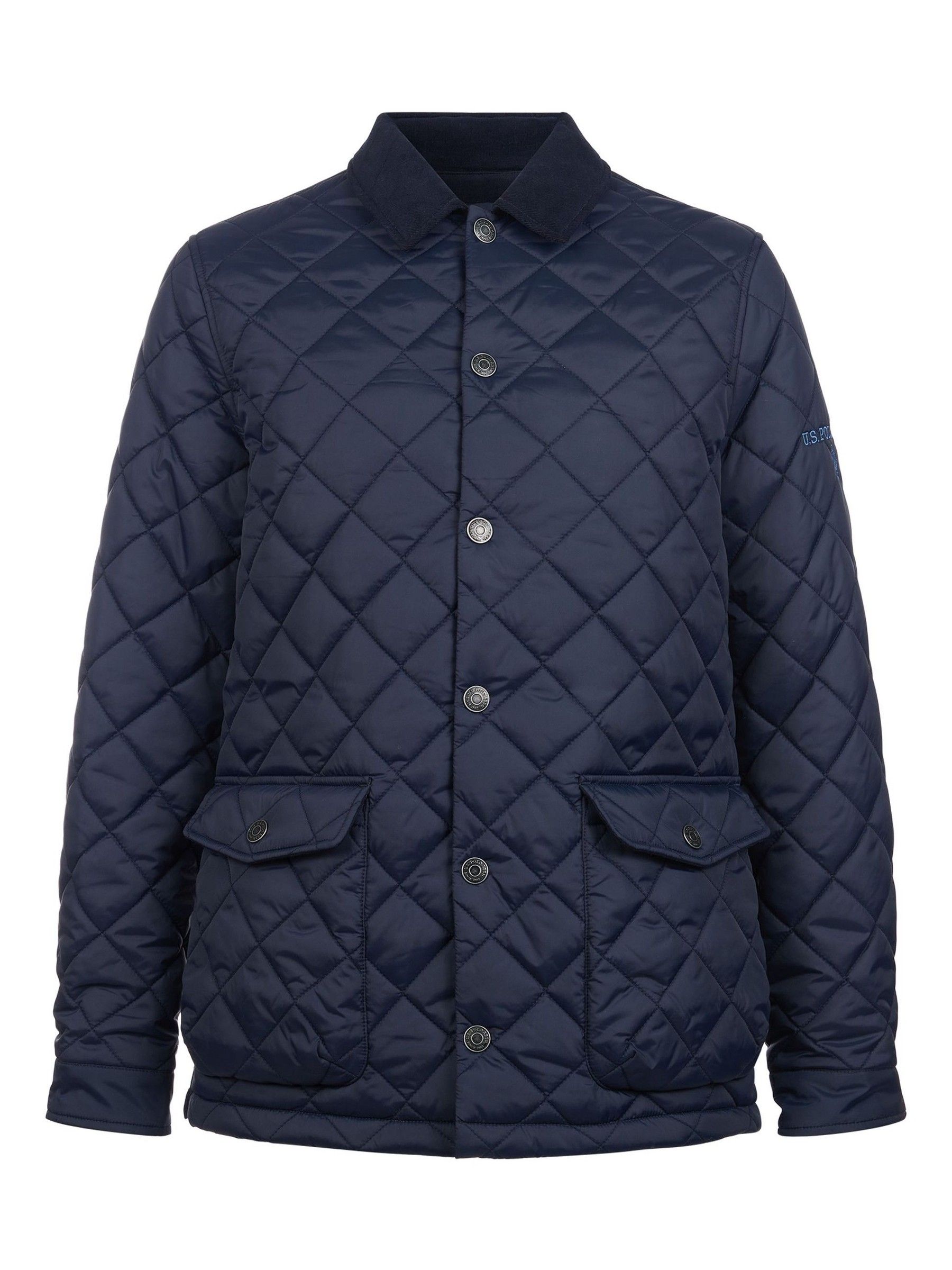Buy U.S. Polo Assn. Blue Mens Quilted Collared Jacket from Next USA