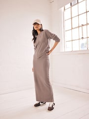 Neutrale Farbe - Cosy Soft Touch Column Midi Skirt - Bild 2 von 8