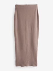 Neutrale Farbe - Cosy Soft Touch Column Midi Skirt - Bild 7 von 8