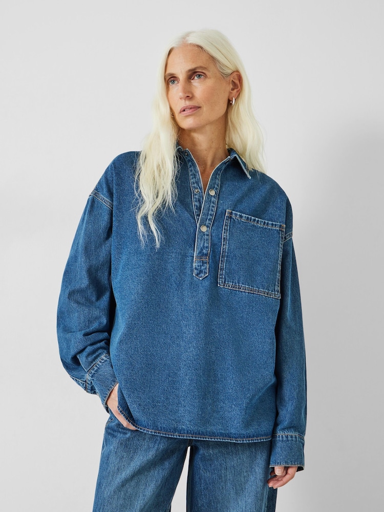 Hush Blue Daya Denim 100% Cotton Shirt - Image 1 of 5