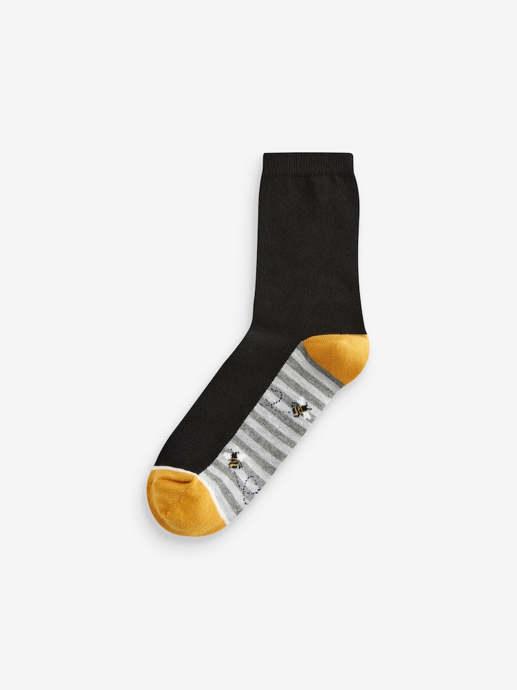 Abeja azul / ocre - Pack de 5 pares de calcetines tobilleros con detalle en la planta - Imagen 6 de 6 Abeja azul / ocre - Pack de 5 pares de calcetines tobilleros con detalle en la planta - Imagen 6 de 6