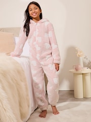 Lipsy Pink Cosy Borg All-In-One (5-16yrs) - Image 1 of 4