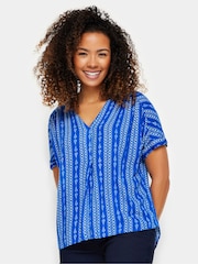 M&Co Blue Print Blouse - Image 5 of 6