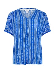 M&Co Blue Print Blouse - Image 6 of 6