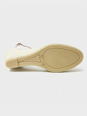 Crew Clothing Pink Leather Jute Wedge Heel Espadrilles - Image 4 of 5