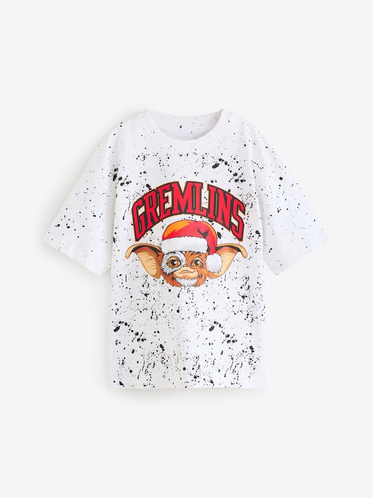 White Ground Licensed Christmas Gremlins 100% Cotton T-Shirt (3-16yrs) - Image 5 of 5 White Ground Licensed Christmas Gremlins 100% Cotton T-Shirt (3-16yrs) - Image 5 of 5