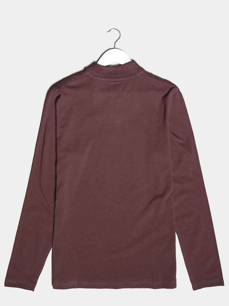 Rot - BadRhino Big & Tall Essential 100% Cotton Long Sleeve Polo Shirt - Bild 3 von 3