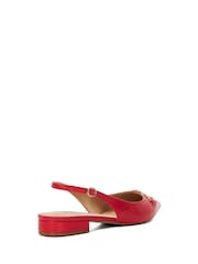 Dune London Red Hopeful Snaffle Slingback Flat Shoes - Image 3 of 5