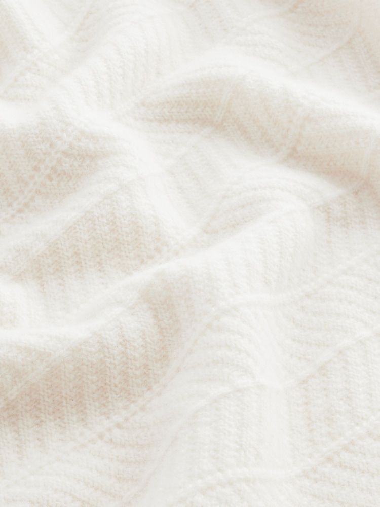 Ecru White Regular Fit Signature Lambswool/Cashmere Blend Crew Jumper - Image 4 of 7