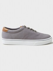 Crew Clothing Grey Oxford Canvas Trainers - Image 3 of 4