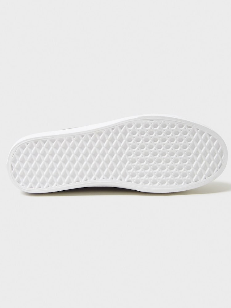 Crew Clothing Grey Oxford Canvas Trainers - Image 4 of 4